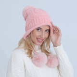 Women Winter Hats Winter Fleece-Lined Knitted Hat Fashionable Warm Hat