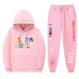 Travis Scott Astroworld Hoodie & Pant 2 Piece Set Sweatshirt Suit Fashion Casual Men's and Women's Sweatshirt