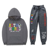 Travis Scott Astroworld Hoodie & Pant 2 Piece Set Sweatshirt Suit Fashion Casual Men's and Women's Sweatshirt