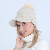 Women Winter Hats Autumn and Winter Peaked Cap Knitted Wool Keep Warm Hat