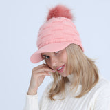 Women Winter Hats Autumn and Winter Peaked Cap Knitted Wool Keep Warm Hat