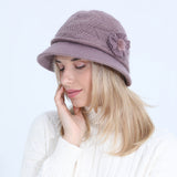 Women Winter Hats Knitted Hat Women's Autumn and Winter Flower Thickened Warm Hat