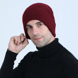 Women Winter Hats Autumn and Winter Fleece-Lined Thickened Knitted Warm Pullover Cap