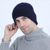 Women Winter Hats Autumn and Winter Fleece-Lined Thickened Knitted Warm Pullover Cap
