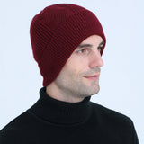 Women Winter Hats Autumn and Winter Fleece-Lined Thickened Knitted Warm Pullover Cap