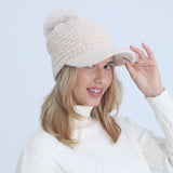 Women Winter Hats Women's Autumn and Winter Fleece-Lined Thickened Knitted Hat Soft Warm