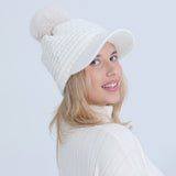 Women Winter Hats Women's Autumn and Winter Fleece-Lined Thickened Knitted Hat Soft Warm