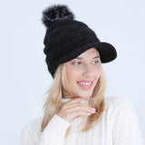 Women Winter Hats Autumn and Winter Peaked Cap Knitted Wool Keep Warm Hat