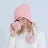 Women Winter Hats Winter Fleece-Lined Knitted Hat Fashionable Warm Hat