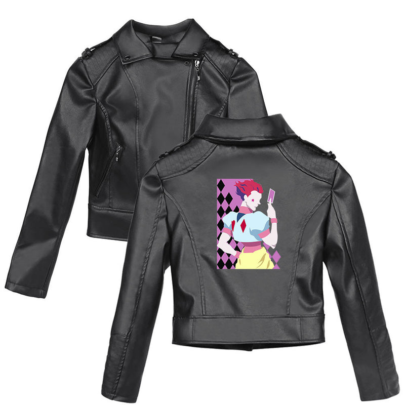 Graphic Leather Jacket Women's Full-time Hunter Street Fashion Casual Women's Leather Jacket