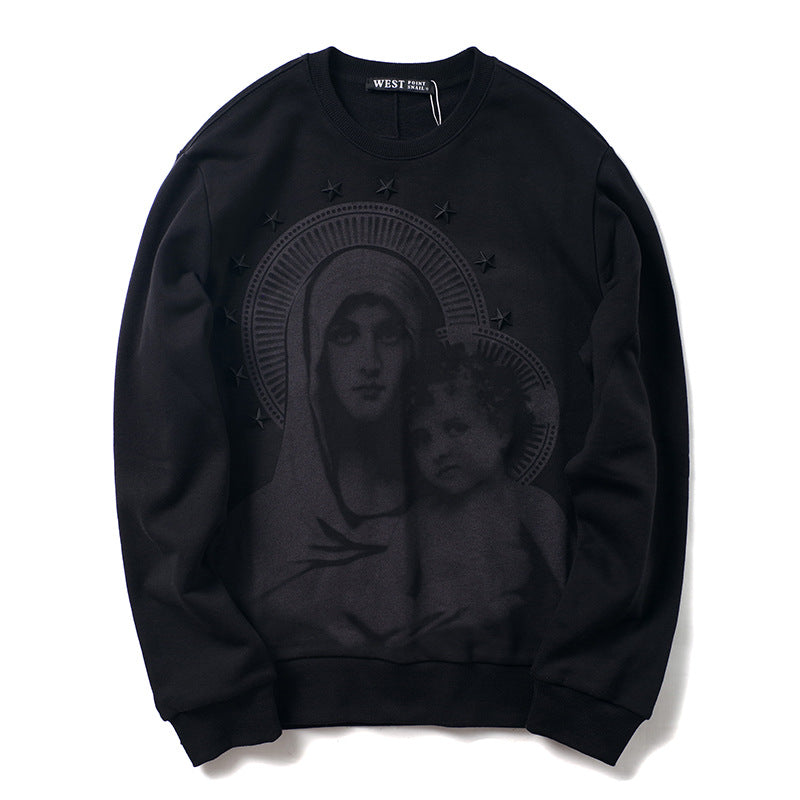 GVC Hoodie Shadow Virgin Pattern Cotton Sweater Loose
