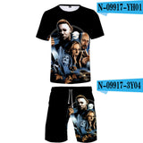 Michael Myers T Shirt Printed Beach Pants Short Sleeve T-shirt Casual