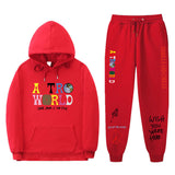 Travis Scott Astroworld Hoodie & Pant 2 Piece Set Sweatshirt Suit Fashion Casual Men's and Women's Sweatshirt