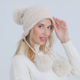 Women Winter Hats Winter Fleece-Lined Knitted Hat Fashionable Warm Hat