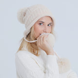 Women Winter Hats Winter Fleece-Lined Knitted Hat Fashionable Warm Hat