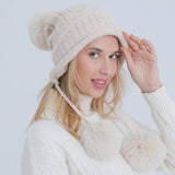 Women Winter Hats Winter Fleece-Lined Knitted Hat Fashionable Warm Hat