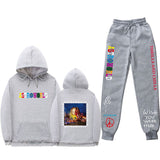 Travis Scott Astroworld Hoodie & Pant 2 Piece Set Travis Scott Astroworld Sweater Suit Fashion Casual Men