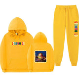 Travis Scott Astroworld Hoodie & Pant 2 Piece Set Travis Scott Astroworld Sweater Suit Fashion Casual Men