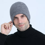 Women Winter Hats Autumn and Winter Fleece-Lined Thickened Knitted Warm Pullover Cap