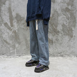 Man Fall Outfits Cargo Pants Vintage Straight Striped Overalls Washed Jeans Unisex Wear