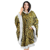Hoodies Blankets Fall/Winter Women's Cloak Leopard Print Soft Cape Shawl