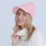 Women Winter Hats Women's Autumn and Winter Fleece-Lined Thickened Knitted Hat Soft Warm