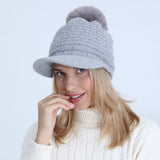 Women Winter Hats Women's Autumn and Winter Fleece-Lined Thickened Knitted Hat Soft Warm