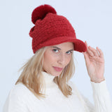 Women Winter Hats Women's Autumn and Winter Fleece-Lined Thickened Knitted Hat Soft Warm