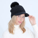 Women Winter Hats Women's Autumn and Winter Fleece-Lined Thickened Knitted Hat Soft Warm