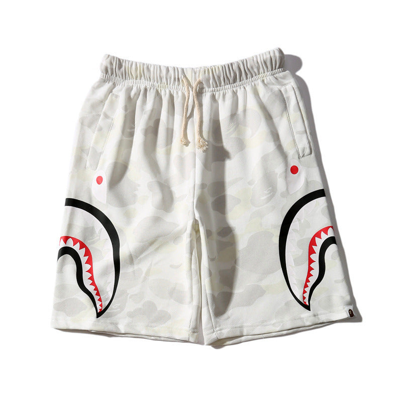 Shark Print Bape Shorts Shark Casual Shorts Summer Sports Shorts