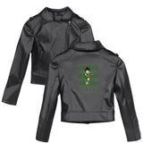Graphic Leather Jacket Women's Full-time Hunter Street Fashion Casual Women's Leather Jacket