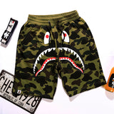 Shark Print Bape Shorts Shark Logo Printed Men'S And Women'S Couple Shorts