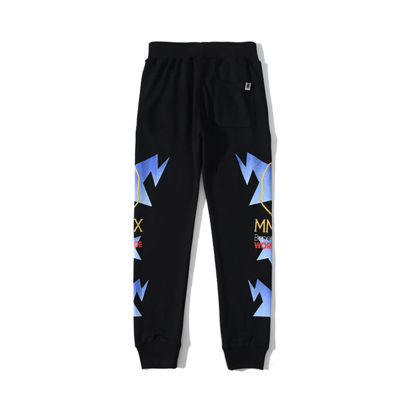 Shark Print Pant Casual Sports Thin Section Teenagers Pure Cotton Cartoon Trousers