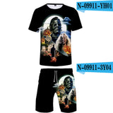 Michael Myers T Shirt Printed Beach Pants Short Sleeve T-shirt Casual