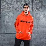 Men Graphic Hoodie Autumn and Winter Fleece-Lined Thick Loose Ulzzang Coat