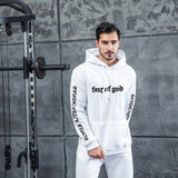 Men Graphic Hoodie Autumn and Winter Fleece-Lined Thick Loose Ulzzang Coat
