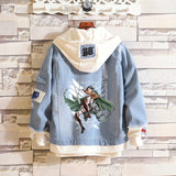 Comic Denim Jacket Men And Women Casual Loose Denim Jacket Anime