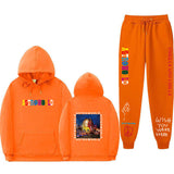 Travis Scott Astroworld Hoodie & Pant 2 Piece Set Travis Scott Astroworld Sweater Suit Fashion Casual Men