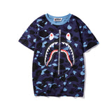 Shark Print T Shirt Spring And Summer Short-Sleeved T-Shirt Printed Men'S And Women'S Fashion All-Matching