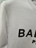 T Shirt Balmain Autumn and Winter Printed Letter Pure Cotton Short Sweater
