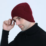 Women Winter Hats Autumn and Winter Fleece-Lined Thickened Knitted Warm Pullover Cap
