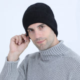 Women Winter Hats Autumn and Winter Fleece-Lined Thickened Knitted Warm Pullover Cap