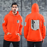 Men Graphic Hoodie Anime Attack on Titan Investigation Corps Velvet Padded Hooded Sweatshirt Men and Women