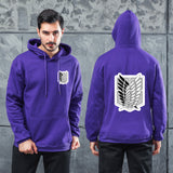 Men Graphic Hoodie Anime Attack on Titan Investigation Corps Velvet Padded Hooded Sweatshirt Men and Women