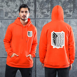 Men Graphic Hoodie Anime Attack on Titan Investigation Corps Velvet Padded Hooded Sweatshirt Men and Women