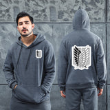 Men Graphic Hoodie Anime Attack on Titan Investigation Corps Velvet Padded Hooded Sweatshirt Men and Women