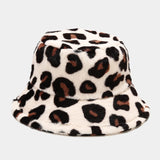 Leopard Fur Hat Autumn and Winter Fisherman Hat