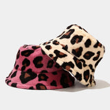 Leopard Fur Hat Autumn and Winter Fisherman Hat