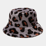 Leopard Fur Hat Autumn and Winter Fisherman Hat