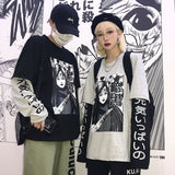 Men Sweatshirts Printed Stitching Men's and Women's T-shirt Sweater
